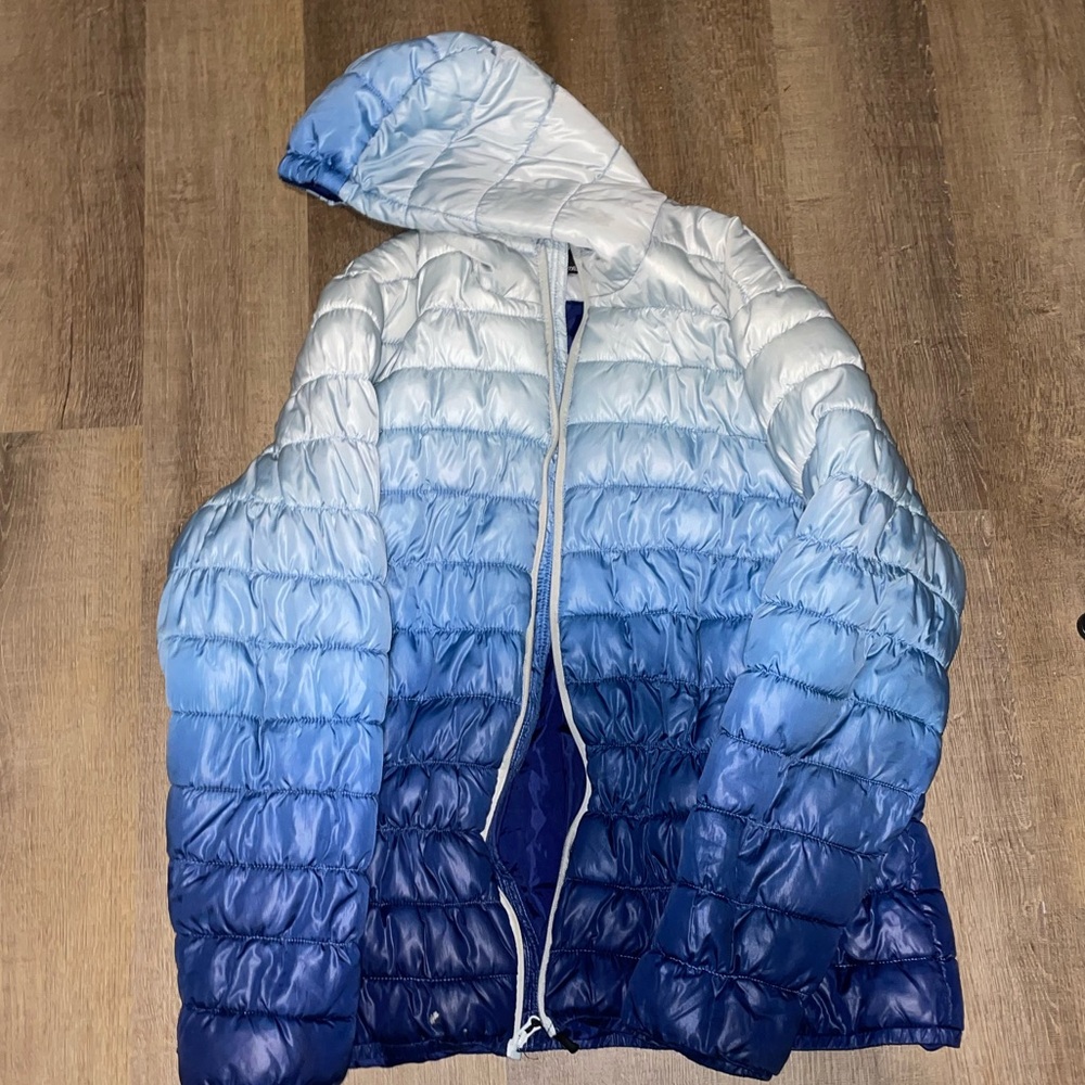Ombré blue puffer jacket